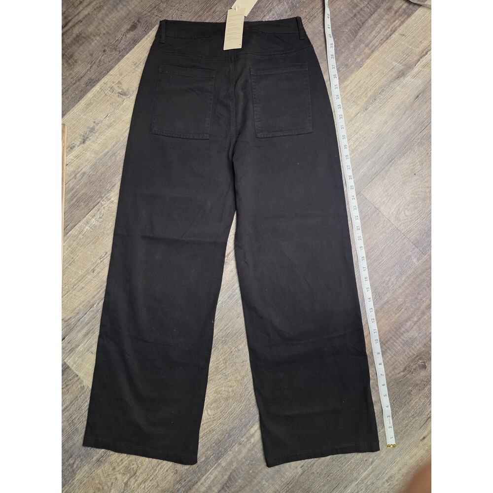 DOKOTOO Pants Womens Size 10 Black Wide Leg Utility Patch Pocket Stretch NWT - Picture 7 of 8